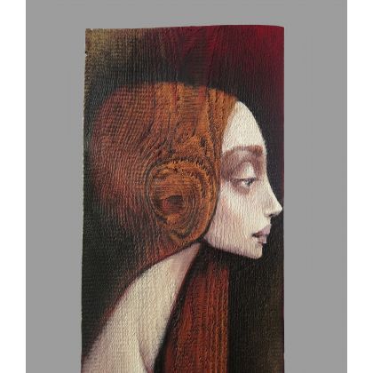 Jola Karczewska-Mełnicka  - olej + akryl - Anioł Pallido drewno 101 cm / 28 cm foto #3