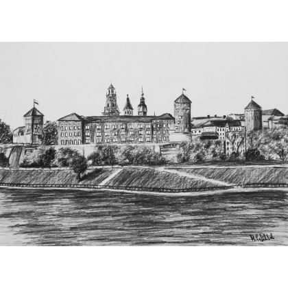 Wawel w Krakowie, A3, Monika Palichleb, rysunek węglem