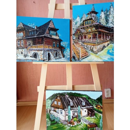 Krystyna Mościszko - obrazy akryl - dom w górach foto #4