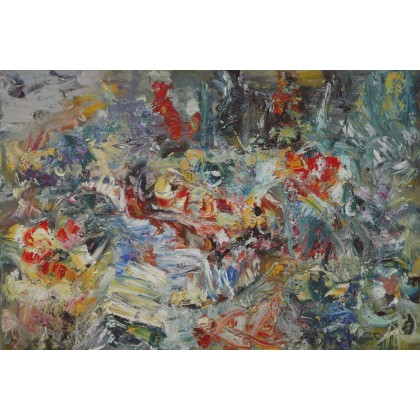 Na stole, 120x80, Eryk Maler, obrazy olejne