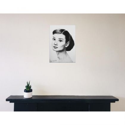 Monika Palichleb - rysunek węglem - Audrey Hepburn 2, A4 foto #1