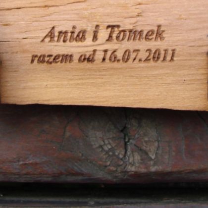 strzecha wojciecha - upcycling design - dla p. Agnieszki podkowa  na drewnie 3 foto #2