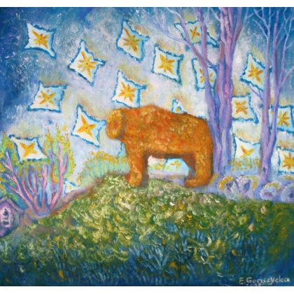 Elżbieta Goszczycka - obrazy olejne - Portret niedźwiedzicy ze Ślęży foto #2