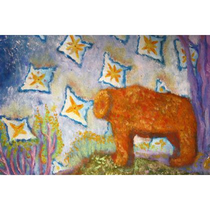 Elżbieta Goszczycka - obrazy olejne - Portret niedźwiedzicy ze Ślęży foto #3