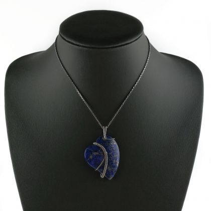 Agnaart - wisiory - Duży srebrny wisiorek z lapis lazuli foto #3