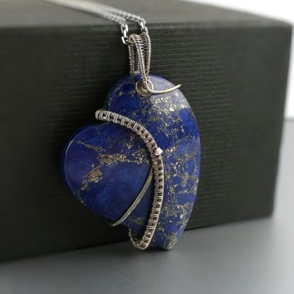 Agnaart - wisiory - Duży srebrny wisiorek z lapis lazuli foto #4