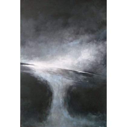 Abstrakcja w czerni i bieli 70/100 cm, Paulina Lebida, obrazy akryl