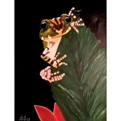 Żabka., Bogumiła Szufnara, obrazy akryl