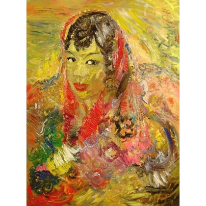 Dziewczyna, Arabeska, 60x80, 2012, Eryk Maler, obrazy olejne