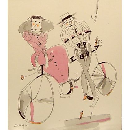 Bicykl i akordeon..., Dariusz Grajek, grafika warsztatowa