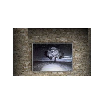 Bogumiła Szufnara - obrazy akryl - Samotne drzewo w poświacie księżyca. foto #1