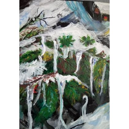 Krystyna Mościszko - obrazy akryl - zima w górach foto #1
