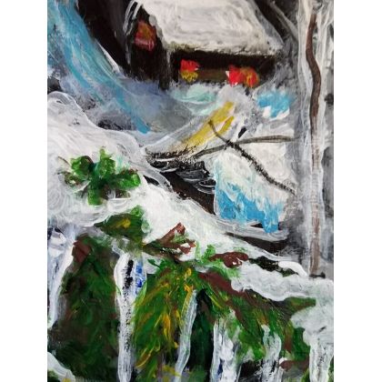 Krystyna Mościszko - obrazy akryl - zima w górach foto #2