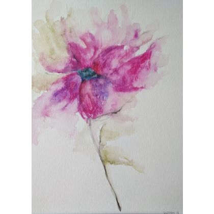 Kwiaty -obraz  akwarela, Paulina Lebida, obrazy akwarela