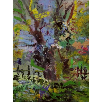Drzewo, 60x80 cm, 2019, Eryk Maler, obrazy olejne