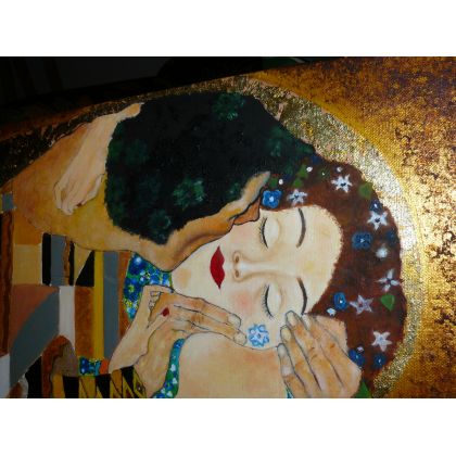 Barbara Sikorski - obrazy olejne - Pocałunek wg.Klimta foto #1