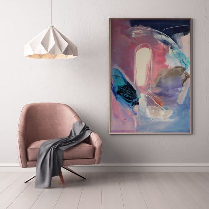 abstrakt różowy, Alina Louka, obrazy akryl