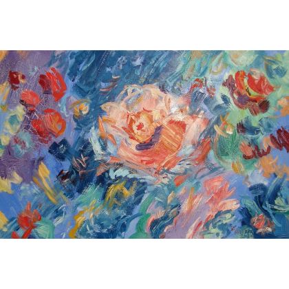 Rustykalny - Kwiaty, 120x80, Eryk Maler, obrazy olejne