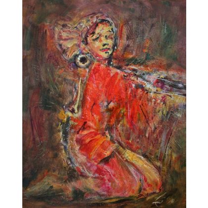 Tancerka, 40x50, 2020, Eryk Maler, obrazy olejne