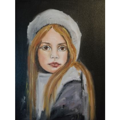 Małgorzata Gazduła - obrazy olejne - Portret W czapce foto #2
