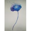 Niebieski kwiatek- obraz akwarela