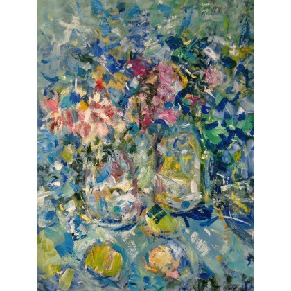 Kwiaty w słoikach, 60x80 cm, 2020, Eryk Maler, obrazy olejne