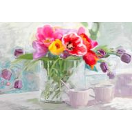 Obraz Tulipany w wazonie 120x80