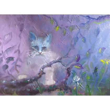 Niebieski kot, Jacek Krupa, obrazy olejne