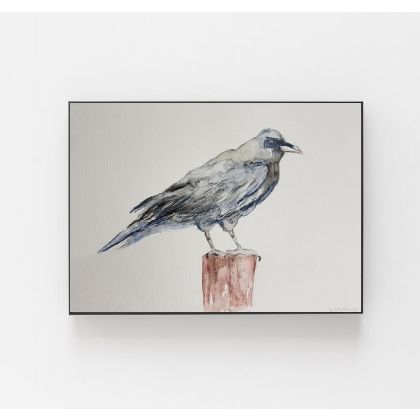 Ptak -obraz  akwarela, Paulina Lebida, obrazy akwarela
