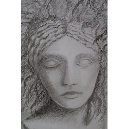 Marlena Kuć - rysunek ołówkiem - Rysunek ołówkiem antyczna głowa foto #1