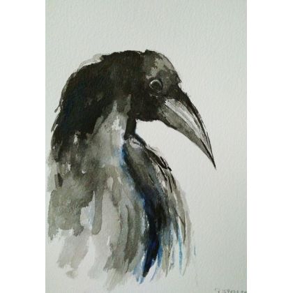 Ptak -akwarela, Paulina Lebida, obrazy akwarela