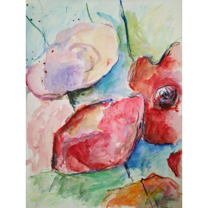 Paulina Lebida - obrazy akwarela - Kwiaty- cztery akwarele foto #4