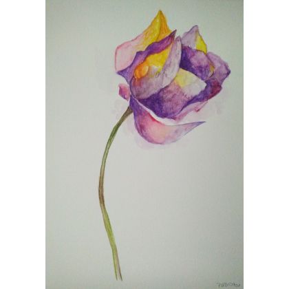 Kwiatek III -akwarela, Paulina Lebida, obrazy akwarela