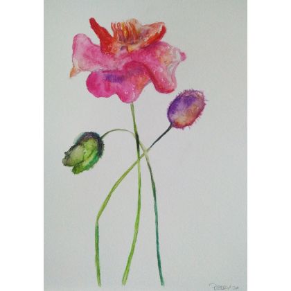 Kwiaty -akwarela, Paulina Lebida, obrazy akwarela