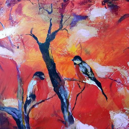 sunset love, Ewa Mościszko, obrazy akryl