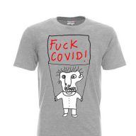 T-shirt  Fuck Covid szara