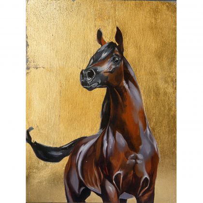 Portret brązowego Konia Arabskiego,szla, Kateryna Zelenska, obrazy olejne