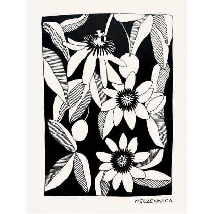 Sitodruk Passiflora, Anna Zalewska, grafika warsztatowa