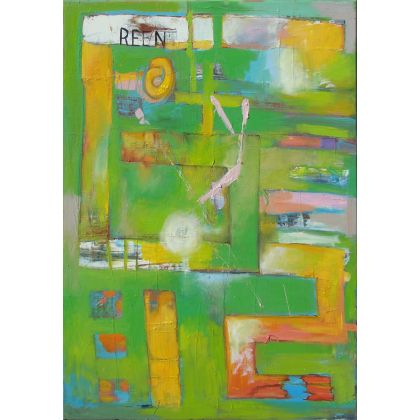 Green Abstract No.2, Piotr Gola, obrazy olejne