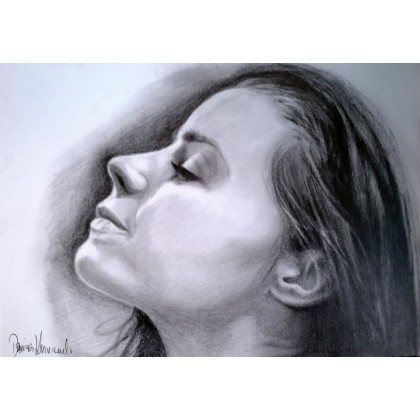 Kobieta z wymyśloną twarzą 2, Dariusz Kaźmierczak, rysunek ołówkiem