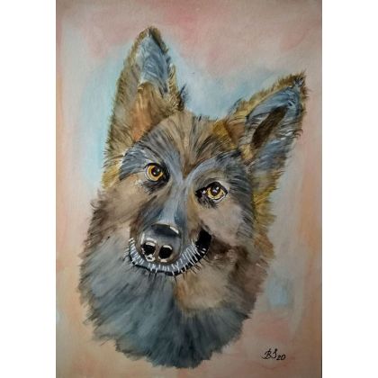 Portret Azora., Bogumiła Szufnara, obrazy akwarela