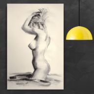 AKT WĘGIEL, 60X40CM