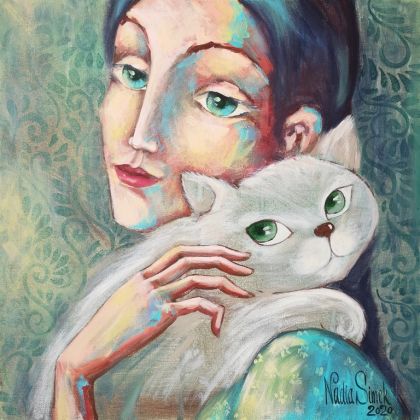 Mój kot 2, Nadia Siemek, obrazy akryl