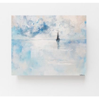 Paulina Lebida - obrazy akryl - Samotna łódź,morze-obraz akrylowy foto #2