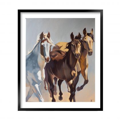 trzy konie, Kateryna Zelenska, obrazy olejne