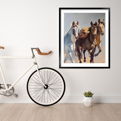 Kateryna Zelenska - obrazy olejne - trzy konie foto #1