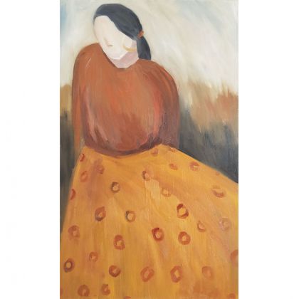 Dziewczyna w żółtej spódnicy, Anna Zalewska, obrazy olejne