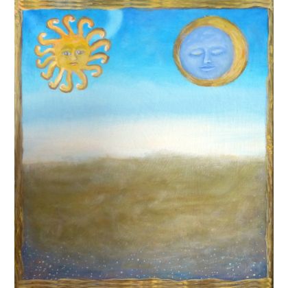 Słońce i księżyc, Elżbieta Goszczycka, obrazy olejne