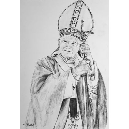 Jan Paweł II Papież, Monika Palichleb, rysunek węglem