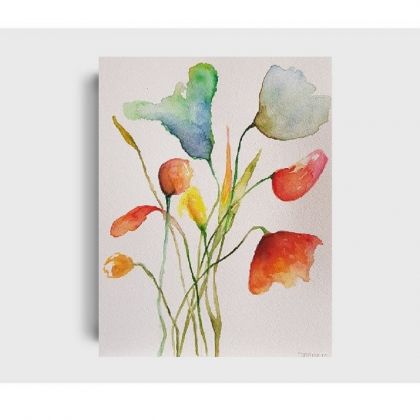 Kwiaty- akwarela, Paulina Lebida, obrazy akwarela